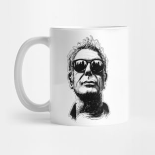 Anthony Bourdain Retro Black Mug